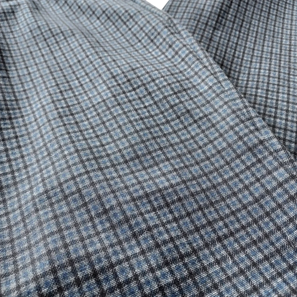 Utopia By Hue Women’s Large Dark Plaid Dress Pants Fall Winter Gray Blue Black
